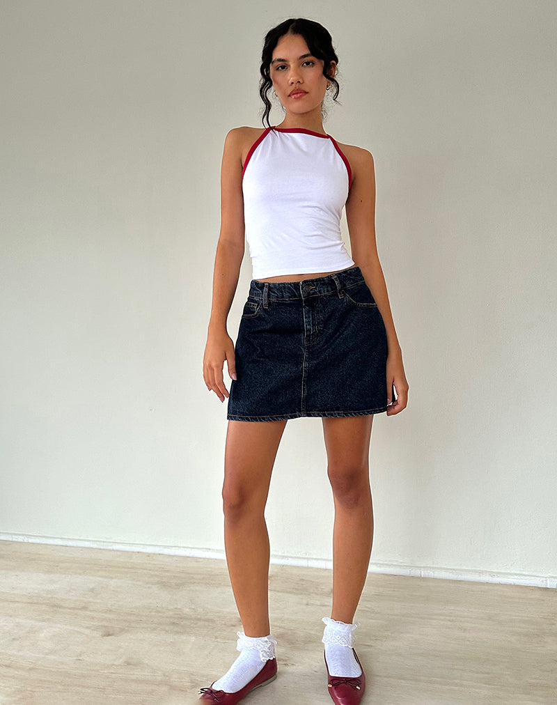 Image of Carti Vest Top in Weiß mit roter Bindung