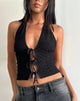 Bild von Casmira Open Front Textured Cosimo Top in Schwarz