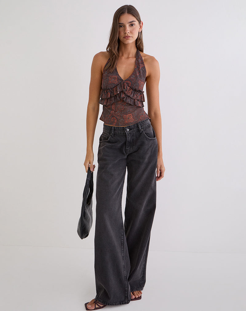 Bild von Casoya Top aus Chiffon Royal Paisley Burgundy