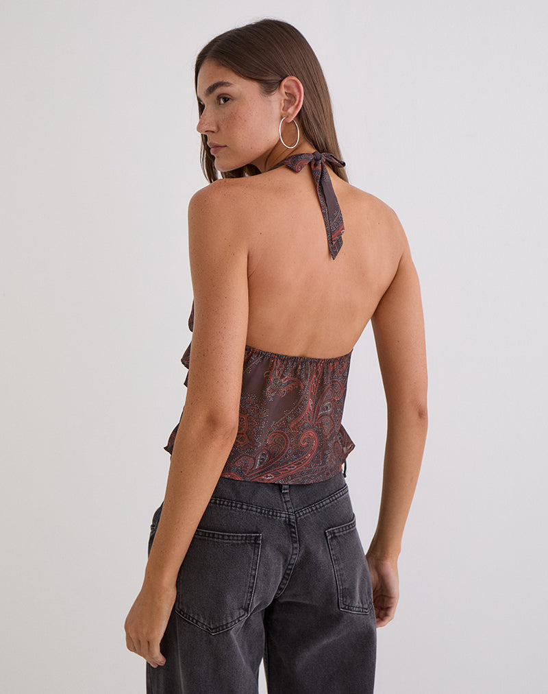 Bild von Casoya Top aus Chiffon Royal Paisley Burgundy