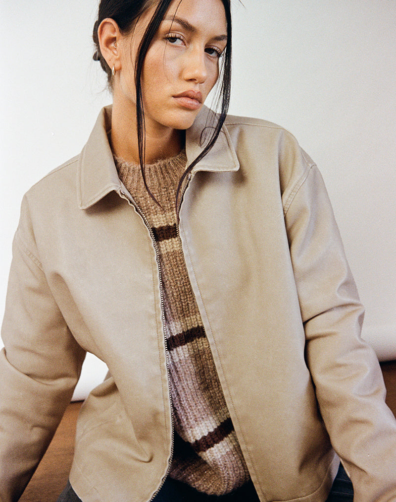 Bild von Catalin Jacke In Worn PU Sand