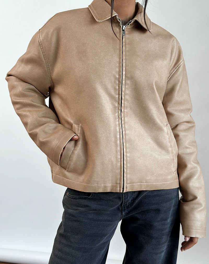 Bild von Catalin Jacke In Worn PU Sand