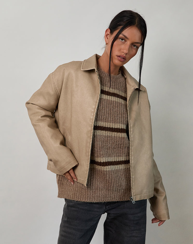 Bild von Catalin Jacke In Worn PU Sand