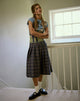 Image of Catelyn Falten-Midirock in Navy Mustard Check