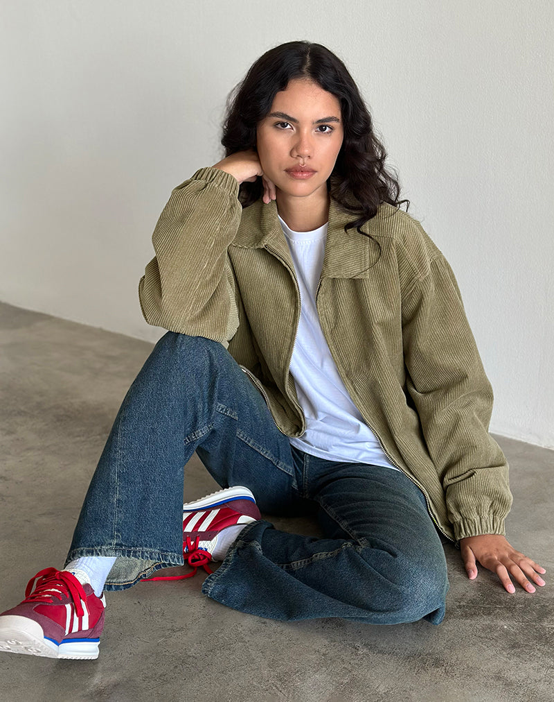 Cavita Jacke in Cord Artischocke Grün