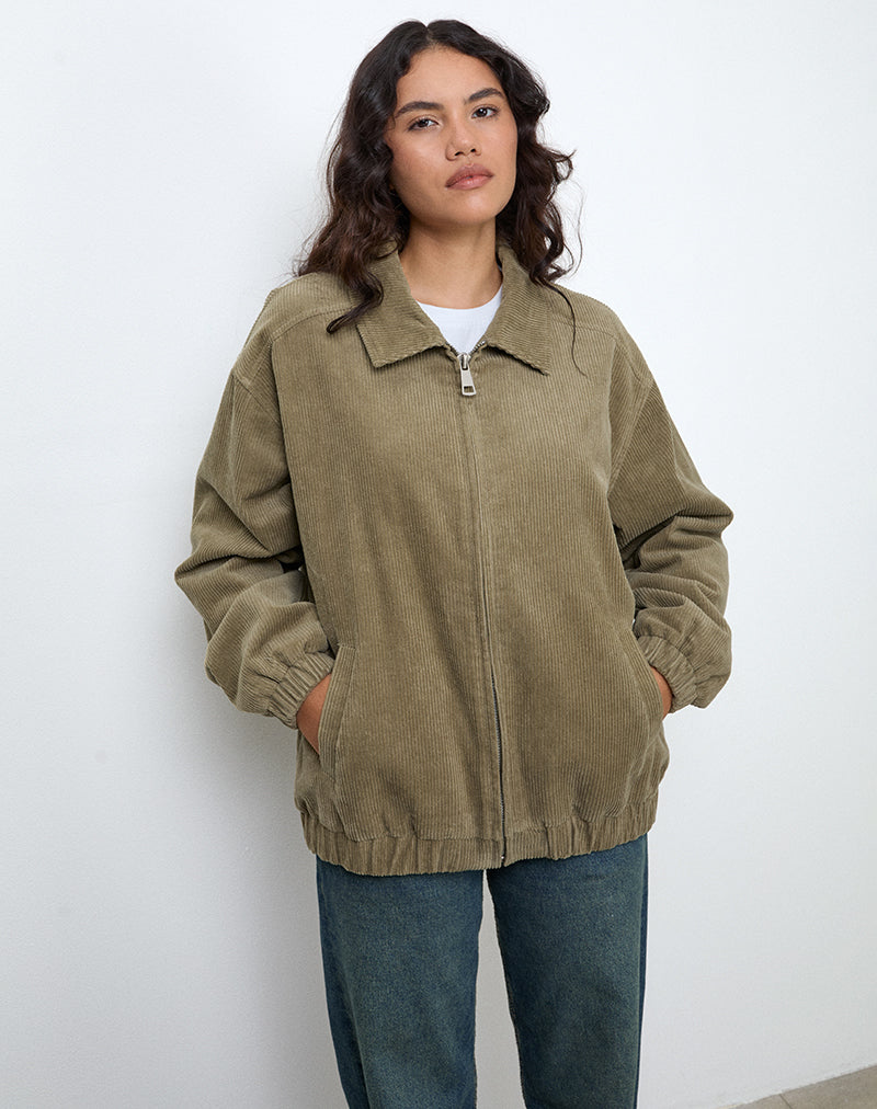 Cavita Jacke in Cord Artischocke Grün