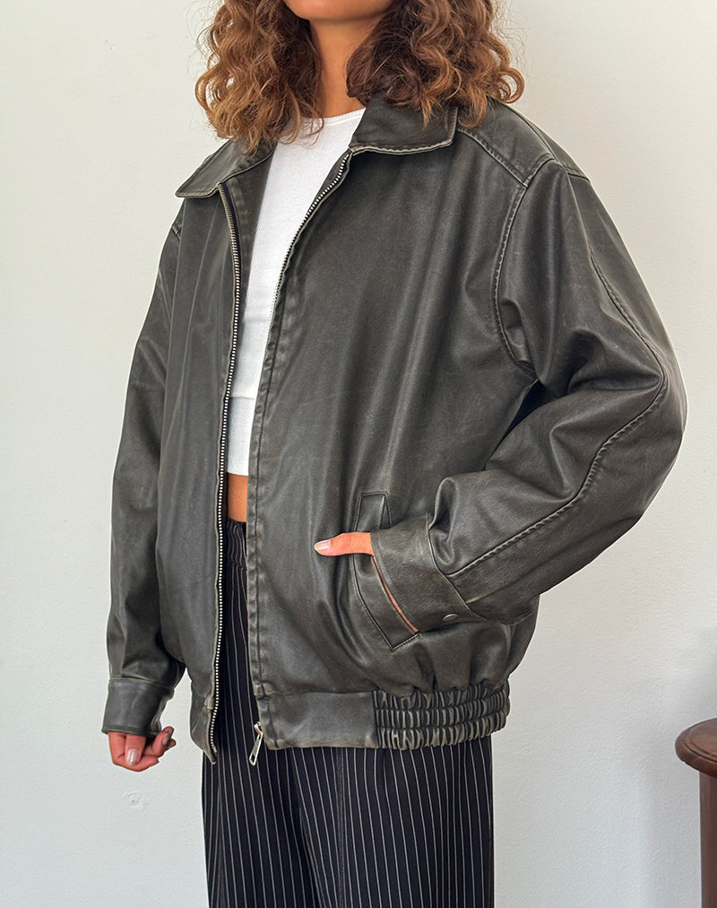Bild von Cavita Distressed Jacke in PU Olive