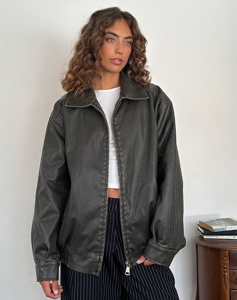 Bild von Cavita Distressed Jacke in PU Olive