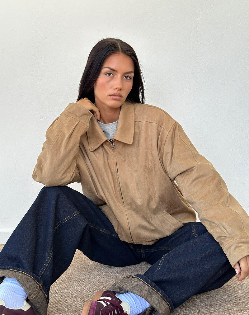 Cavita Jacke aus Wildlederimitat Tan