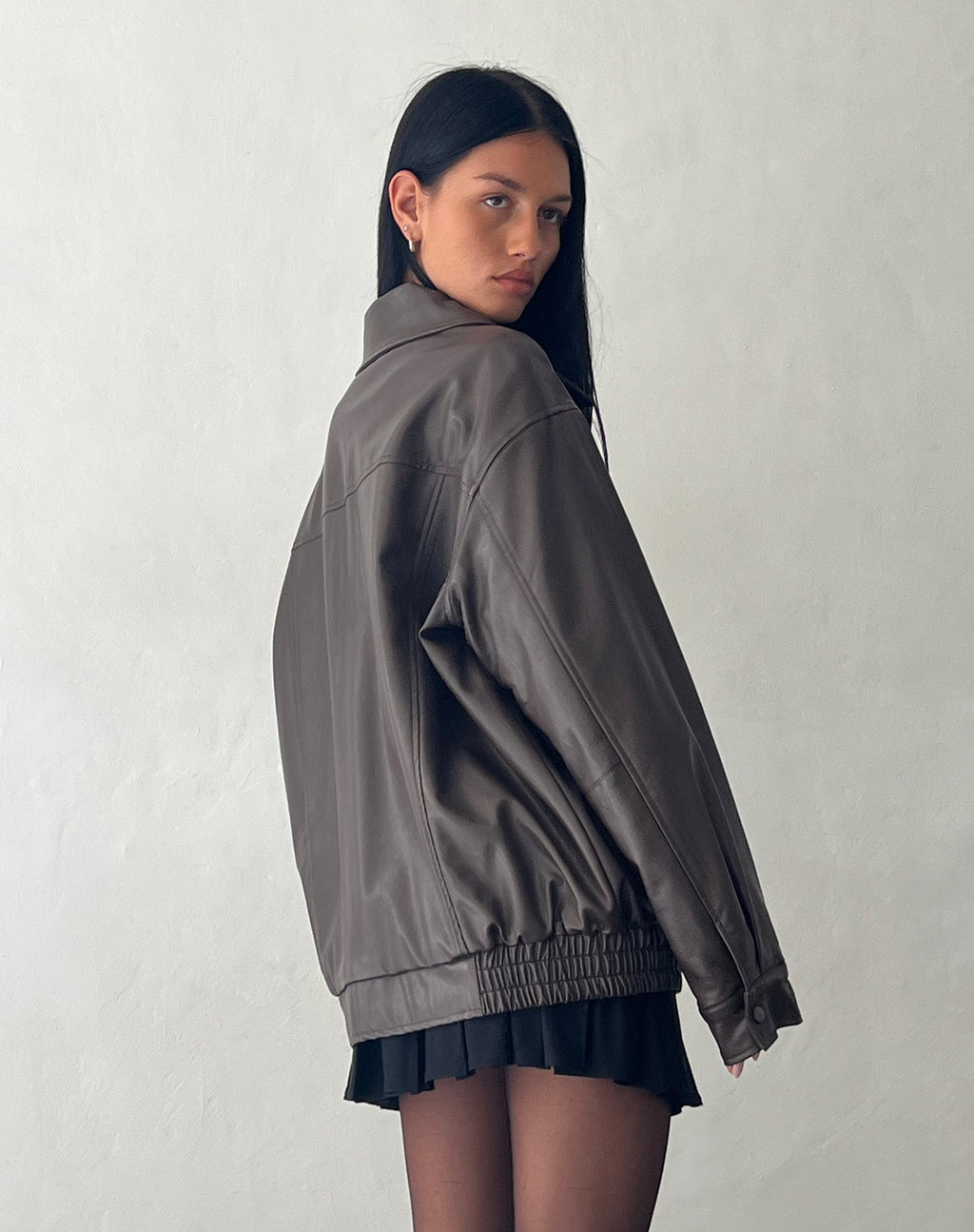 Cavita Jacke in PU Bitter Chocolate