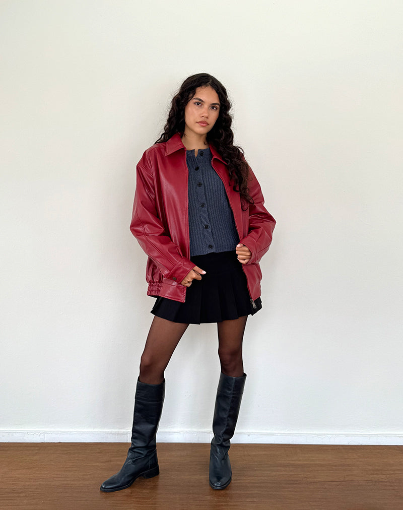 Image of Cavita PU Jacke in Blutrot