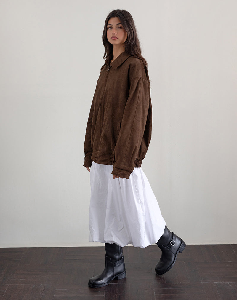 Cavita Jacke aus braunem Wildlederimitat