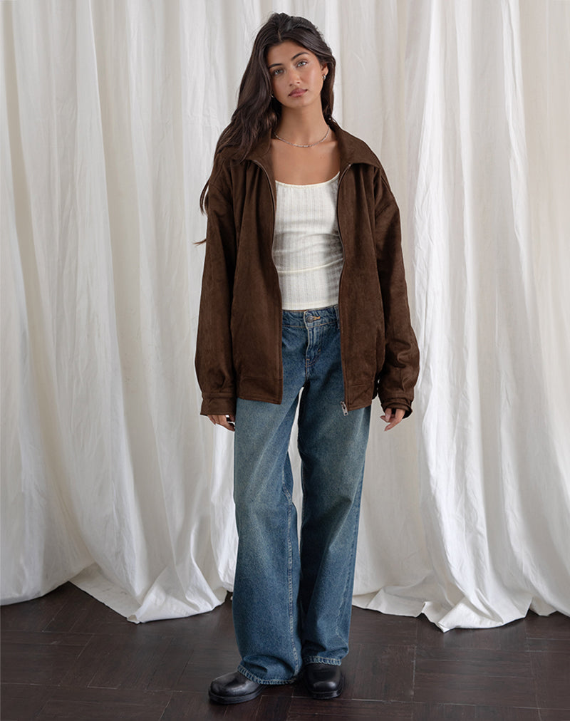 Image der Cavita Jacke aus braunem Wildlederimitat