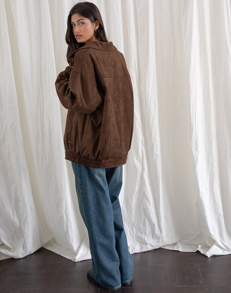 Image der Cavita Jacke aus braunem Wildlederimitat