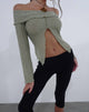 Bild von Celeste Langarm Bardot gestricktes Top in Salbei