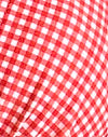 Rotes Gingham mit Picot-Besatz