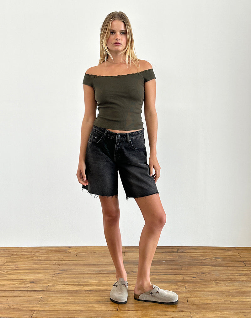 Bild von Chacha Top in Olive Rib Lace