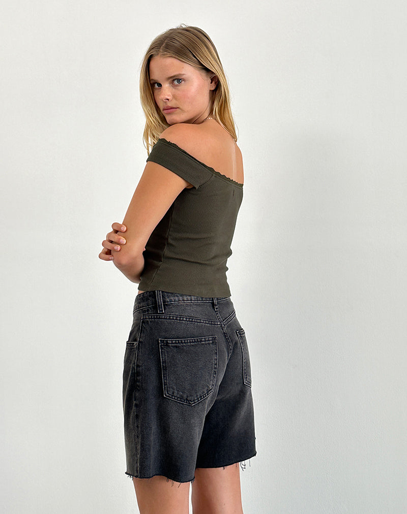 Bild von Chacha Top in Olive Rib Lace