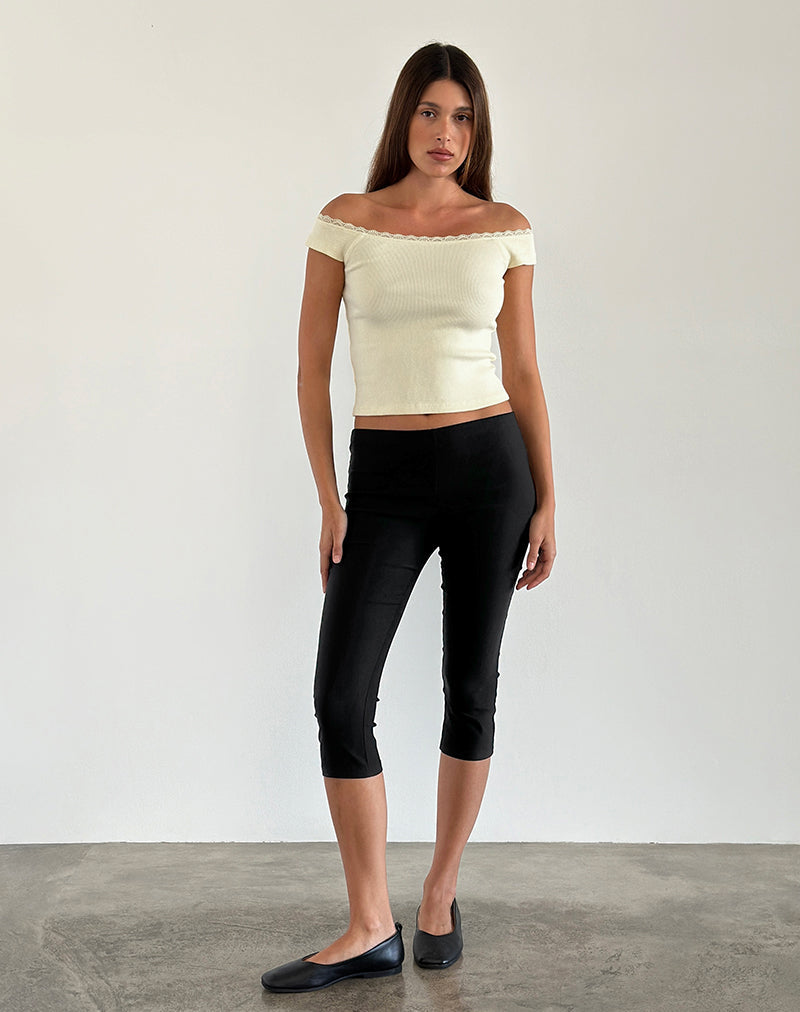 Image of Chacha Top aus Rippenspitze Buttercream