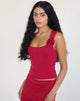 Abbildung von Charley Rosette Top in Lycra Slinky Rot