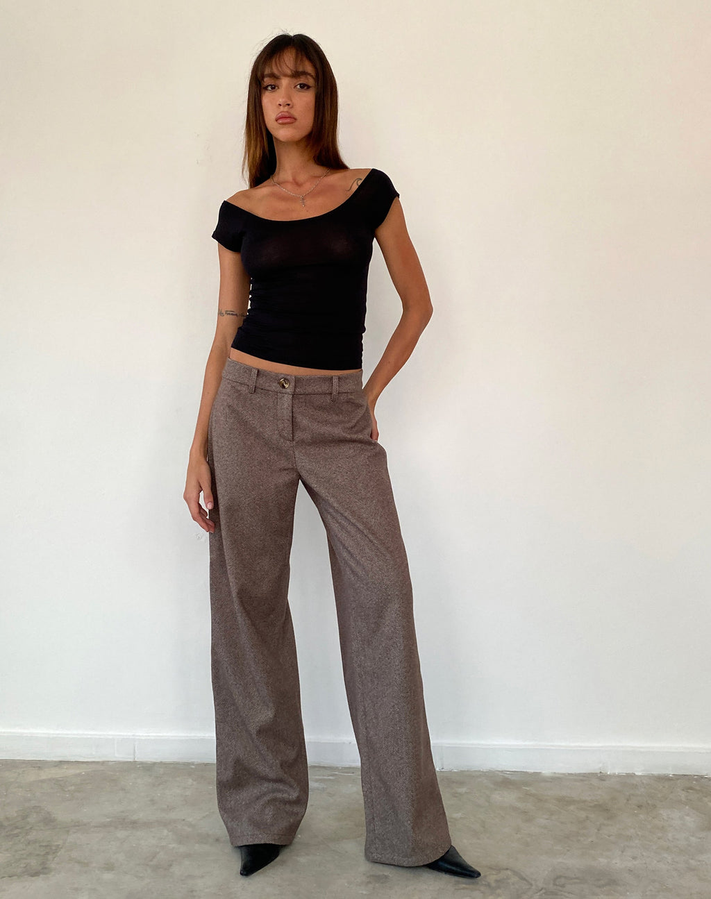 Helsa Low Rise Hose in Dunkelbraun Tailoring