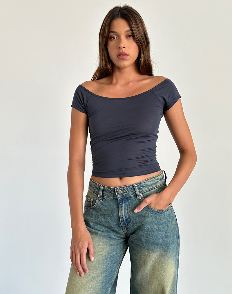 Image of Charya Schulterfreies Top in Ocean Storm