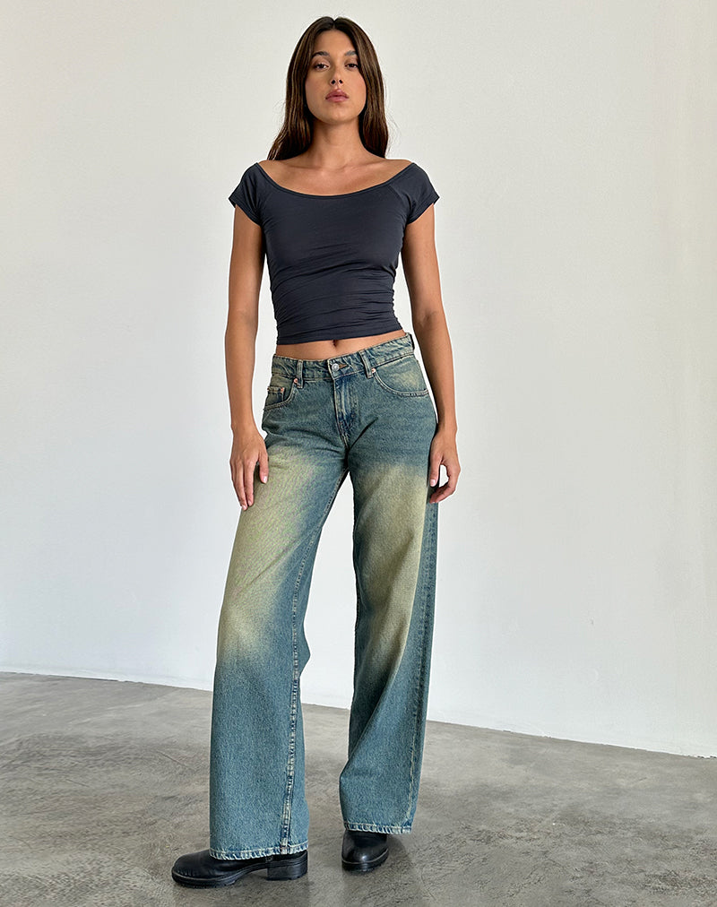 Image of Charya Schulterfreies Top in Ocean Storm