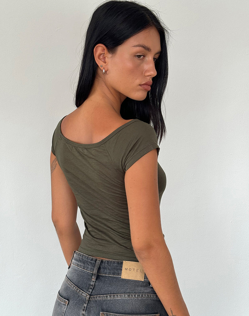 Image of Charya Schulterfreies Oberteil in Olive