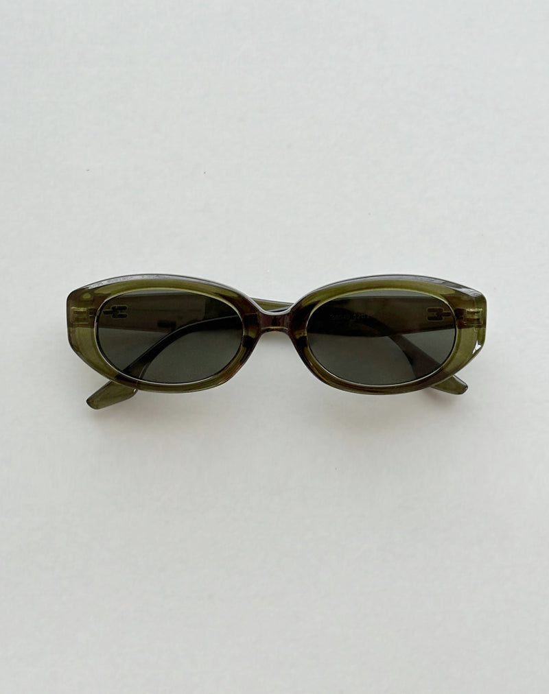 Image of Chelonia Oval Sonnenbrille in Dunkel-Olive