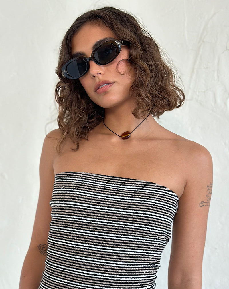 Chelonia Oval Sonnenbrille in Dunkel-Olive