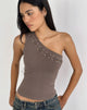 Bild des Chivago Cross Lace Up Top in Coffee Quartz