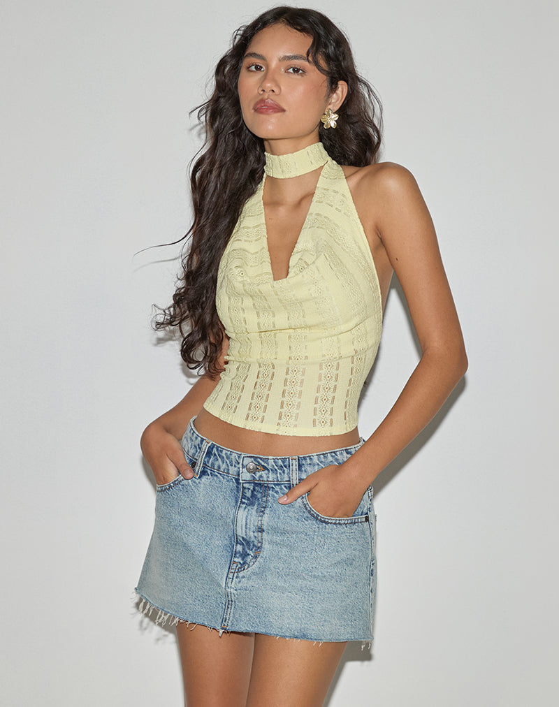 Image of Chupa Top aus Broderie-Blütenspitze Lemon