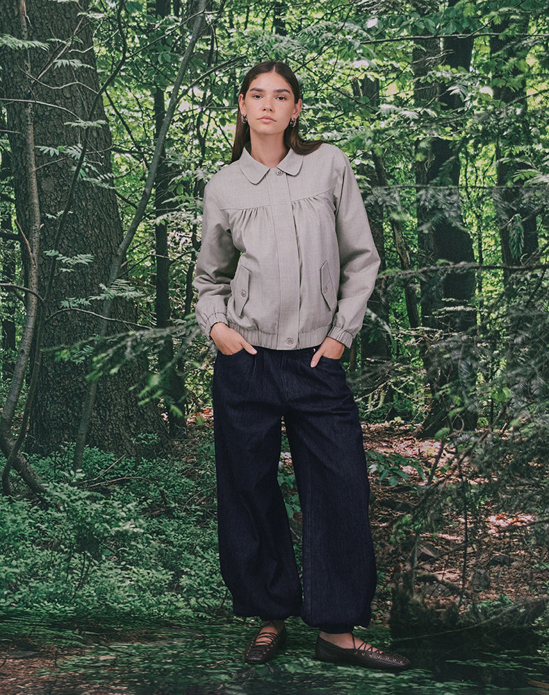 Cindari Jacke mit Kragen in Grau