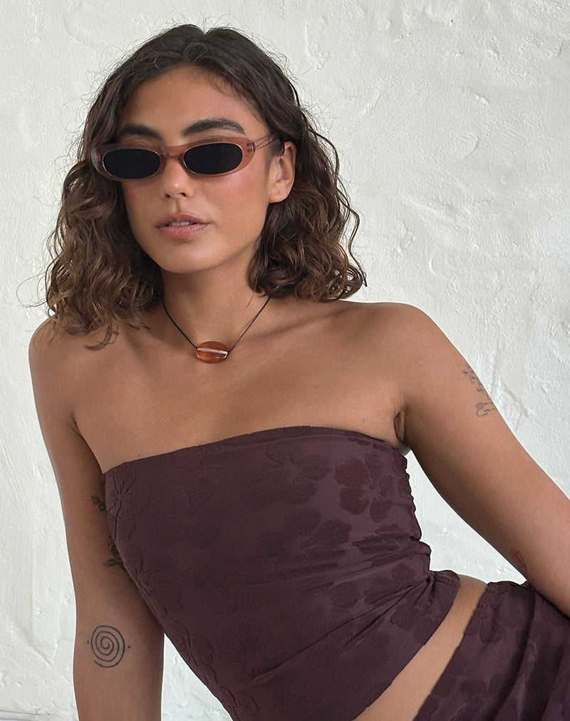 Cinida Rechteckige Sonnenbrille in Opaque Rose