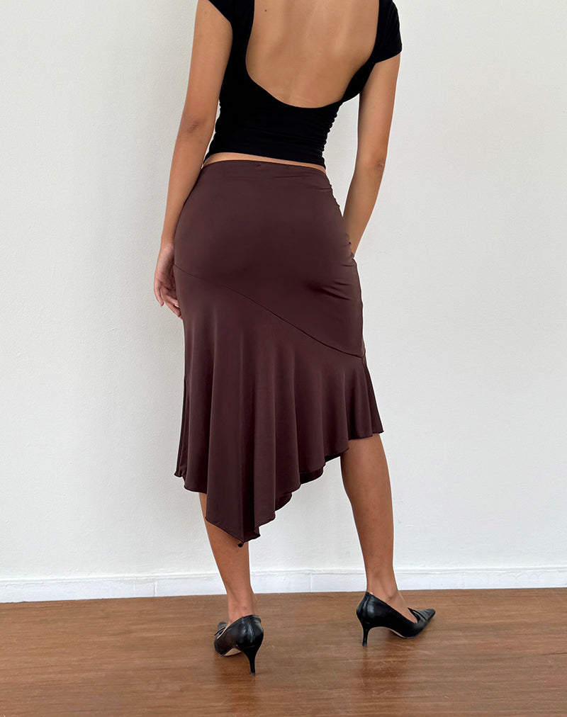 Bild von Cinta Low Rise Midirock in Schokolade