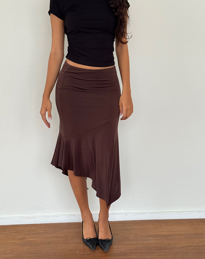 Bild von Cinta Low Rise Midirock in Schokolade