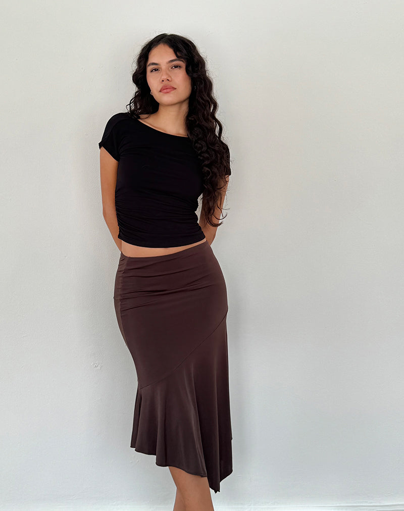 Bild von Cinta Low Rise Midirock in Schokolade