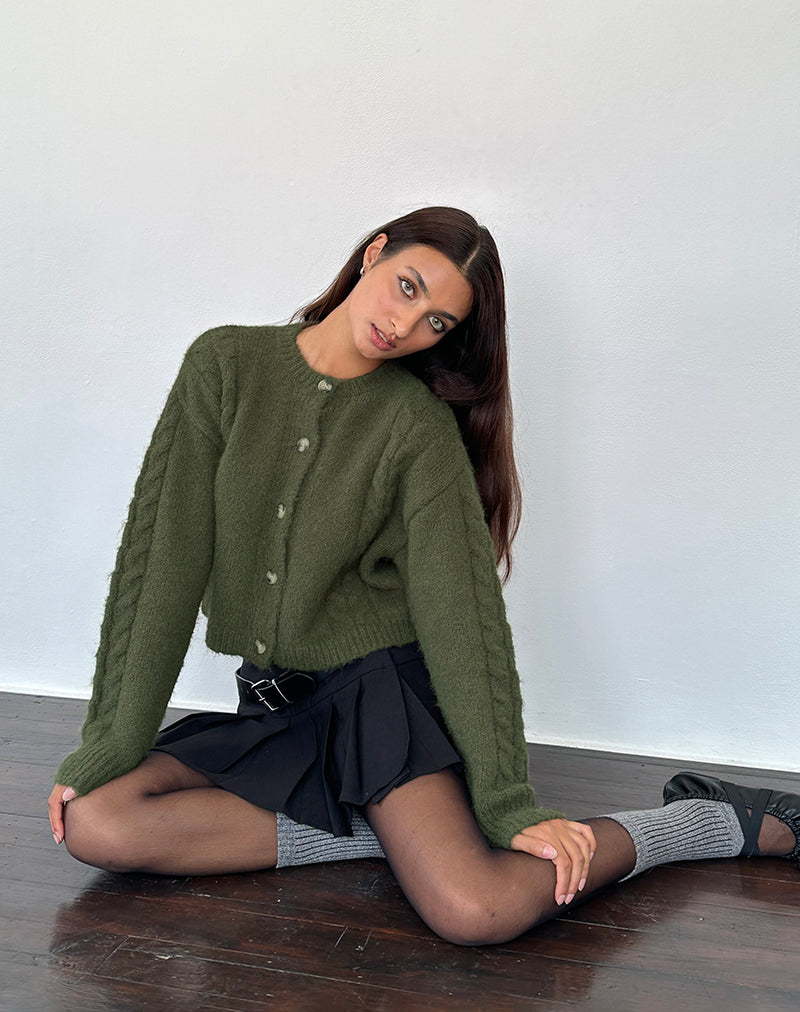 Claire Strickjacke in Waldgrün