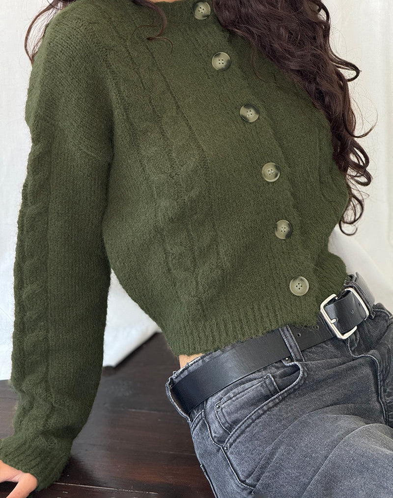 Bild von Claire Strickjacke in Waldgrün