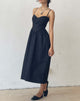 Image of Clementine Midikleid mit Korsett aus schwarzer Popeline
