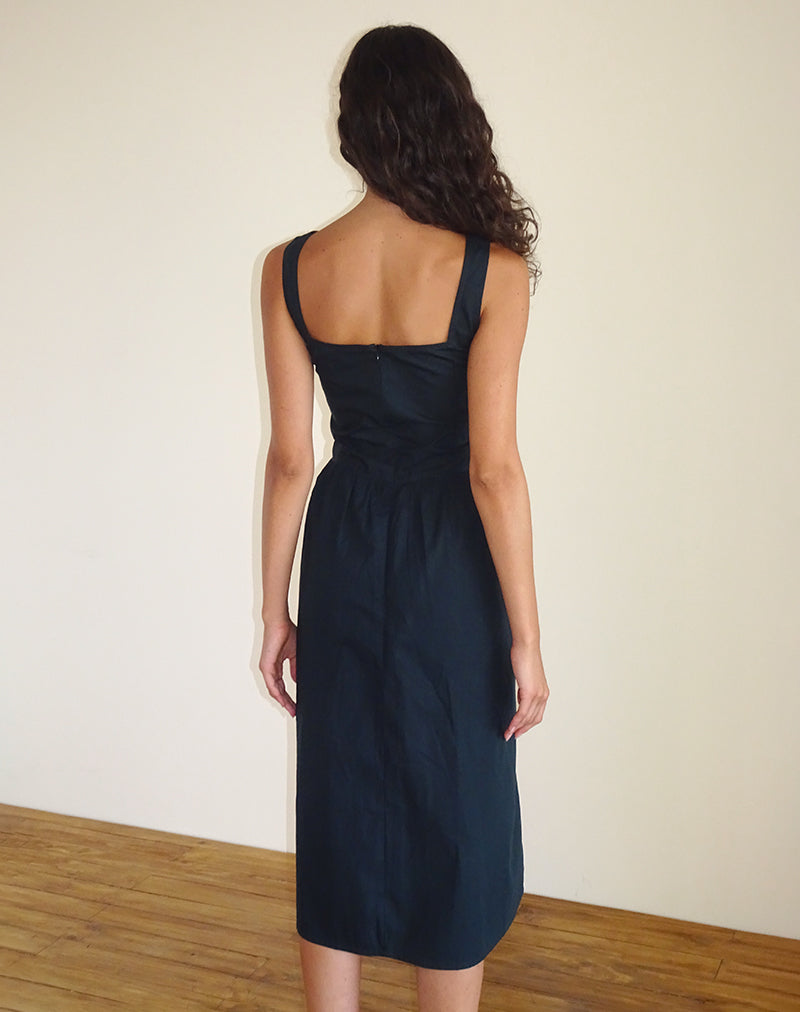 Image of Clesiel Midikleid in Steppschuh mit weißen Schleifen