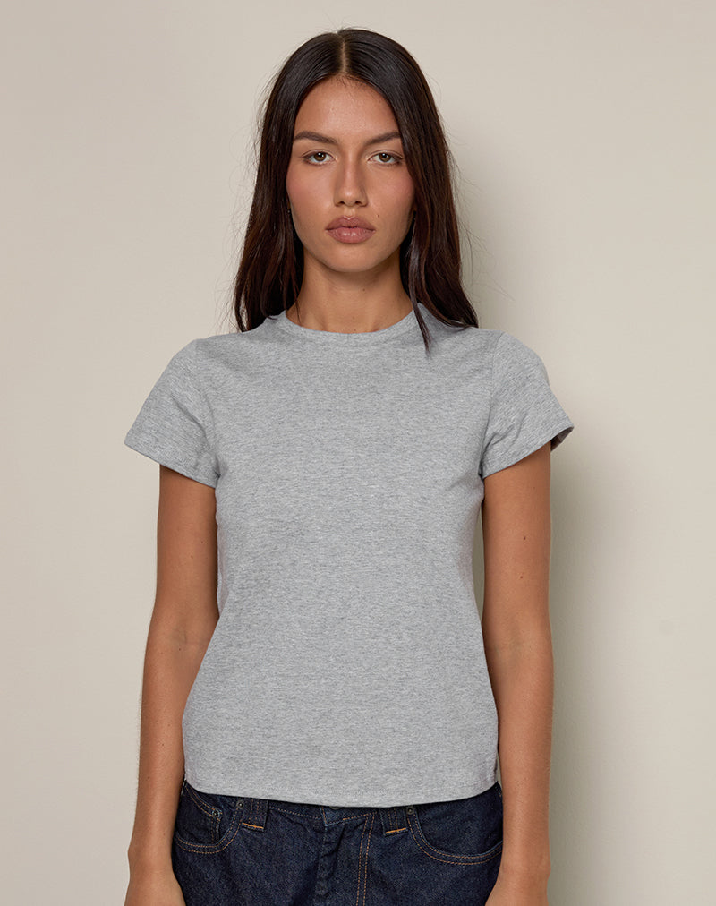 Clio Baggy Tee in Grau meliert