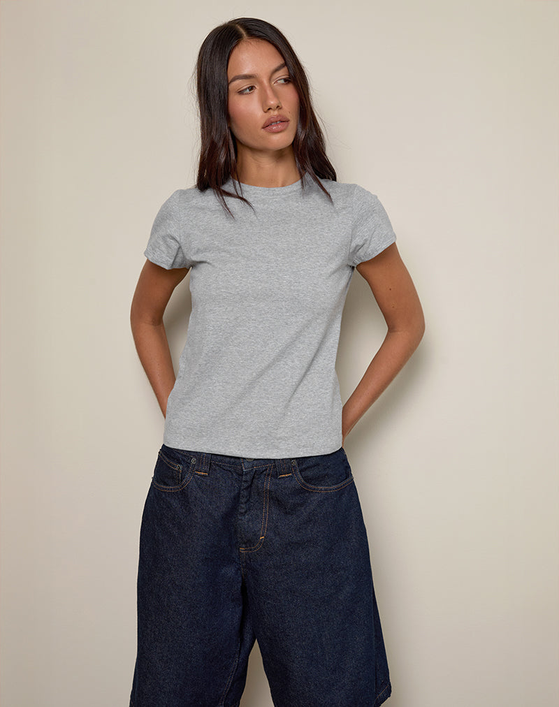 Clio Baggy Tee in Grau meliert
