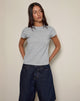 Bild von Clio Baggy Tee in Grau meliert