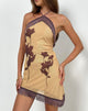 Image of Clooney Fransenkleid in Blumengelb Braun