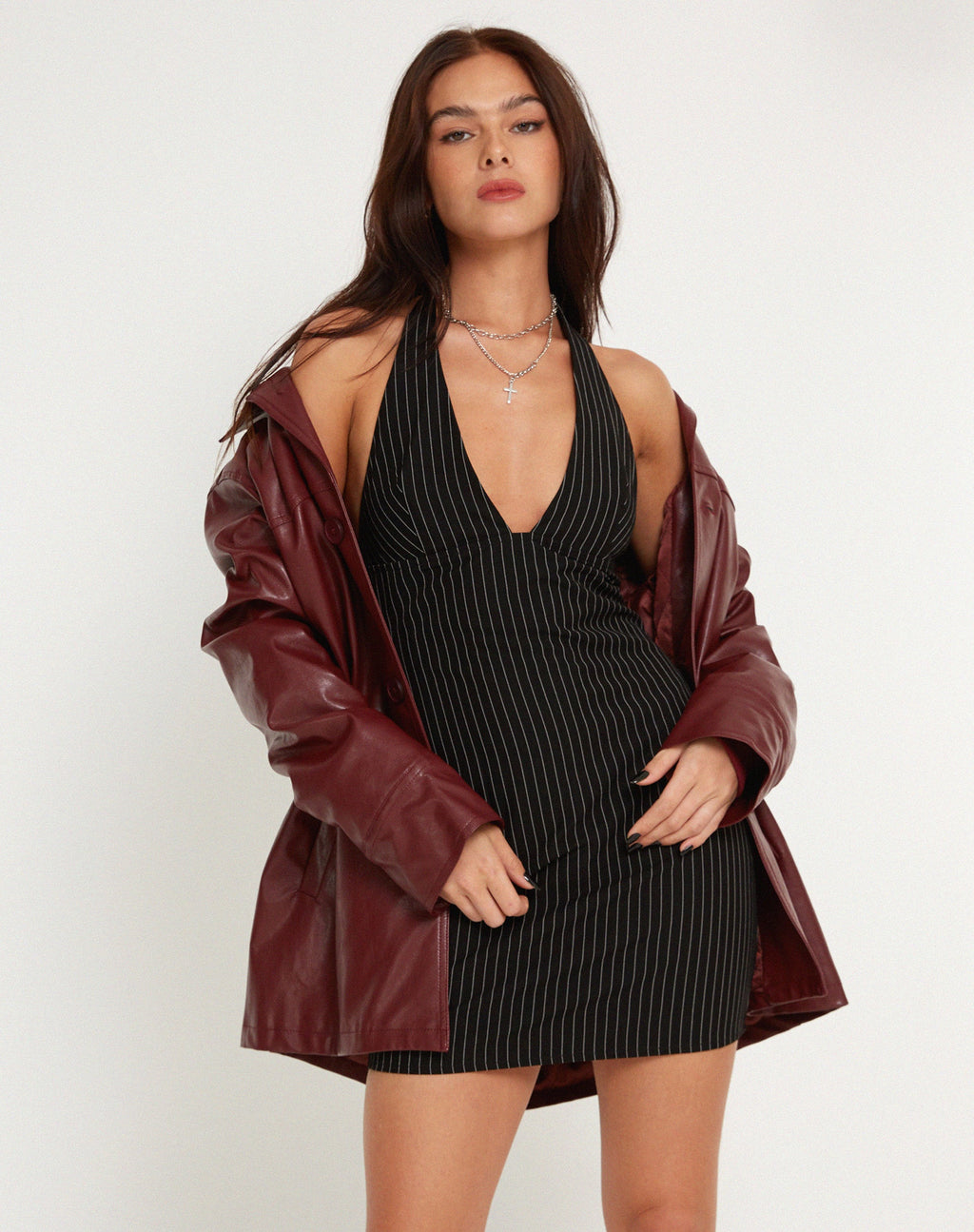 Coby Minikleid in Nadelstreifen Schwarz