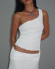 Bild von Cochise Naht Detail eine Schulter Mesh Top in Elfenbein