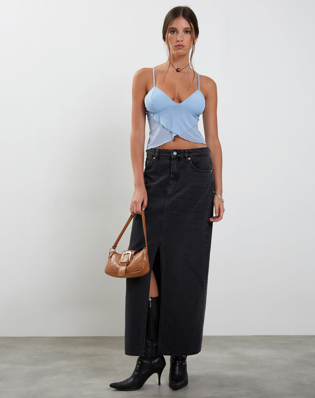 Cojira Mesh Schmetterling Top in Baby Blau