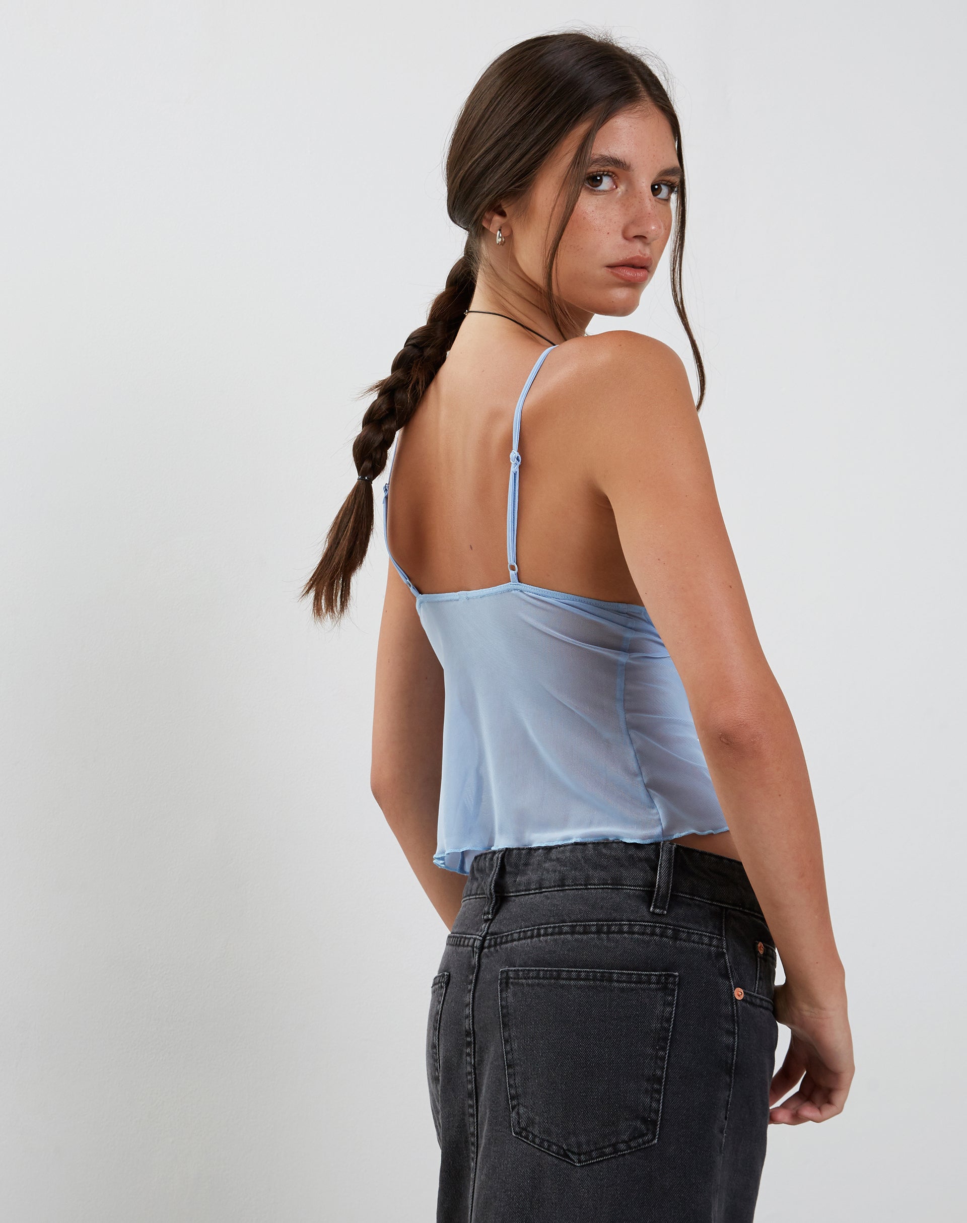 Bild von Cojira Mesh Butterfly Top in Baby Blau