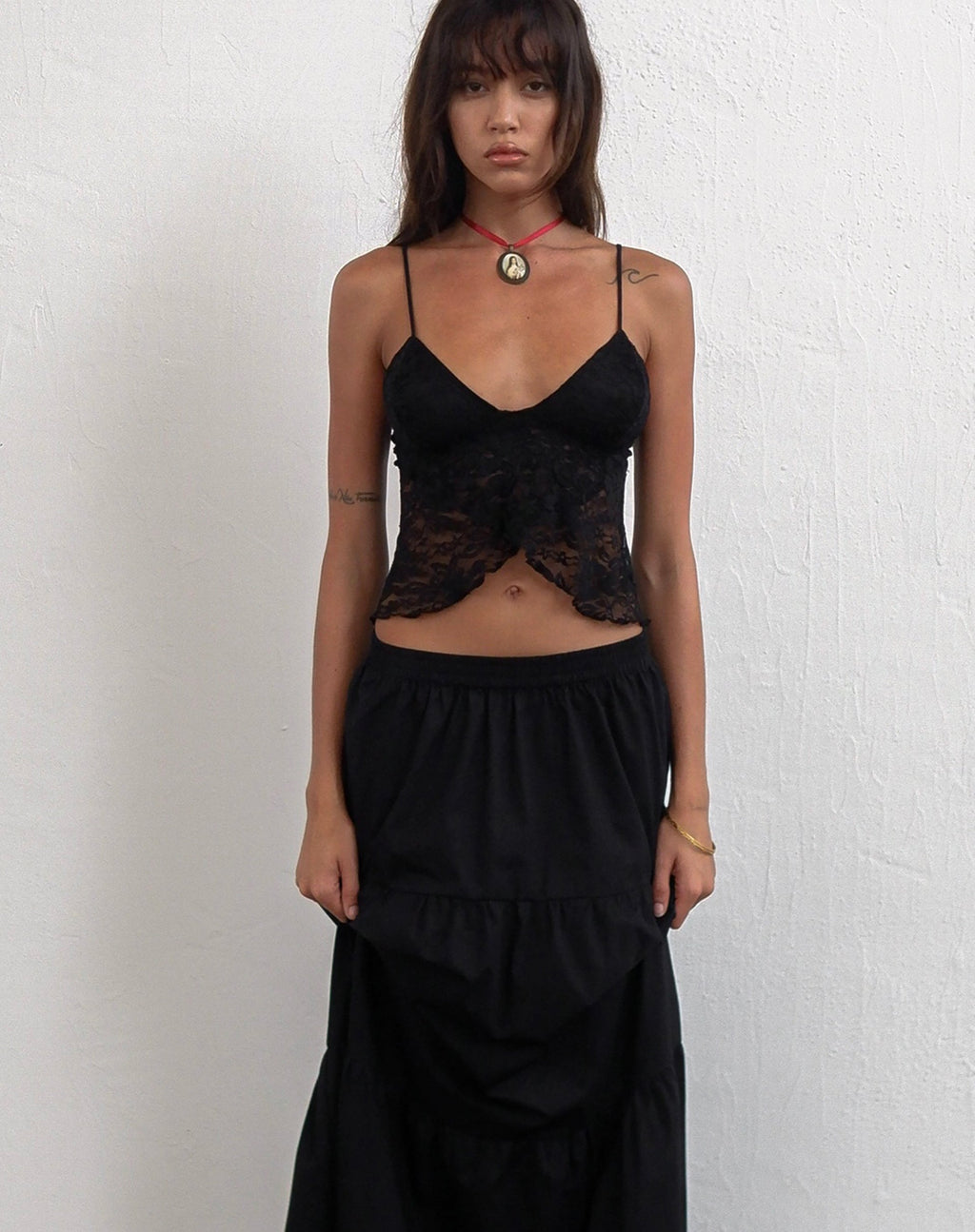 Cojira Spitze Schmetterling Top in Schwarz